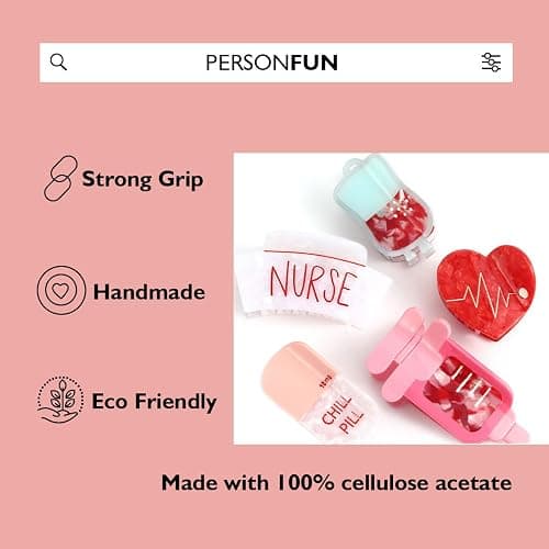 Large Pink Syringe Design Hair Claw Clip for Women Girls Gift Birthday 4.13 x 2.04 inches, Acetate Material thumbnail 4