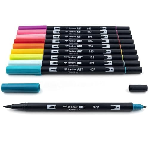 Tombow 56189 Dual Brush Pen Art Markers, Tropical, 10-Pack. Blendable, Brush and Fine Tip Markers thumbnail 3