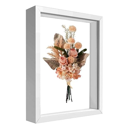 Intcwkan Cadre Photo Profond 20x29 cm, Cadre 3D A4 avec Plexiglas Premium pour Objet, Photos, DIY Artistique, Médailles, Fleurs Séchées - Décoration Murale ou de Table (Blanc) - Image 1