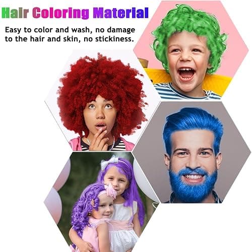 4 Colors Temporary Hair Color for Kids,Gifts for Teens,Girls,Boys,Gifts for Kids,Temporary Hair Dye,Hair Color Spray Green Red Blue Purple Hair Dye Hair Wax Color,Instant Color Wax Halloween Party thumbnail 4