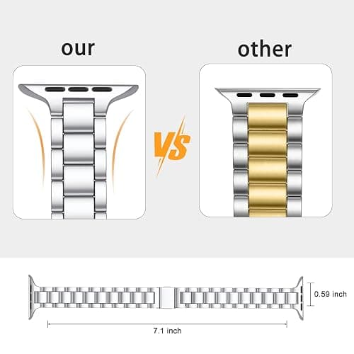 Lenrao Thin Stainless Steel Bands Compatible with Apple Watch 38mm 40mm 41mm 42mm 44mm 45mm 46mm for Women, Metal Straps for iWatch Series 11 10 9 8 7 6 5 4 3 2 1 SE thumbnail 4