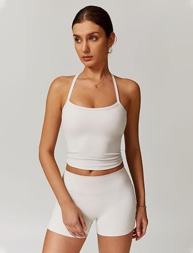 QBGJTD Two Piece Workout Sets For Women Tank Top Matching High Waist Booty Lifting Shorts Gym Yoga Active Wear Outfits thumbnail 2