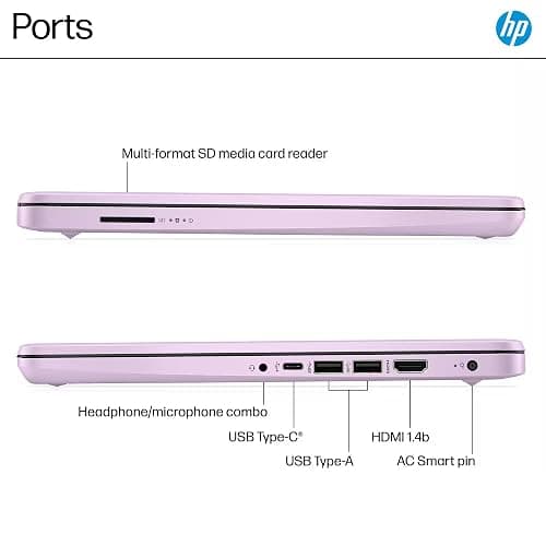 HP 14” Laptop Ultra-Portable Computer 2026 Student Business, MS Office, Copilot AI, Intel 4-Core CPU, 4GB RAM, 628GB Storage (128GB UFS+500GB Ext), Long Battery, MaxsolAccessory, Win 11 Pro, Lavender thumbnail 8