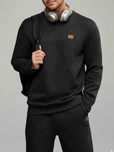 Vssjavun Mens Track Suits 2 Piece Set Long Sleeve Pullover Sweatshirt and Sweatpants Matching Set Athletic Jogging Sets thumbnail 3
