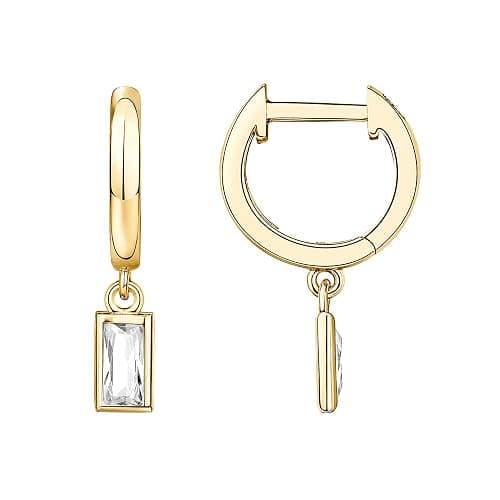 PAVOI 14K Gold Plated S925 Sterling Silver Post Lightweight Drop/Dangle Huggie Earrings for Women | Religious Ornament: Cross, Evil Eye, Clover, Celtic | Dainty Earrings for Women thumbnail 2