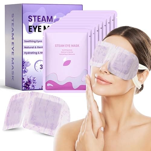 flintronic Máscara para Ojos de Vapor, 12 Pcs Eye Mask Warming, Lavanda Autocalentada Máscara de Ojos de Sueño Caliente Desechable para Relajación y Tensión de Ojos (Lavender) - Image 1
