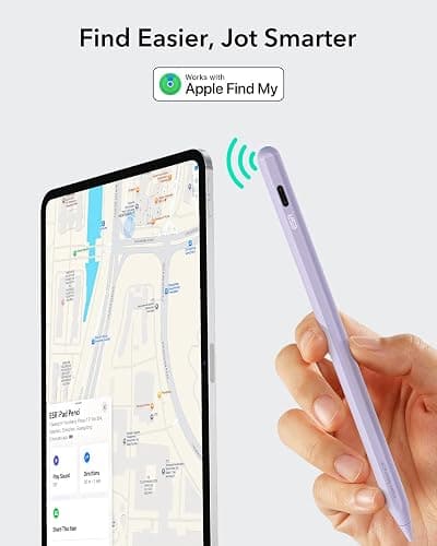 ESR Geo Digital iPad Pencil Findmy Compatible with Apple iPad 2018-2025,with Easy Shortcuts for Apple iPad A16/10/9/8 & Air 13/11 & Pro 12.9/13/11 & Mini 7/6/5, Purple(No Wireless Charging) thumbnail 2