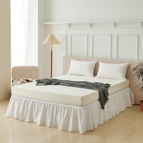 Bed Skirt Full Size Ruffled Bed Skirt with Split Corners, Full Bed Skirts 22 Inch Drop with Platform, White, 22'' Full thumbnail 6
