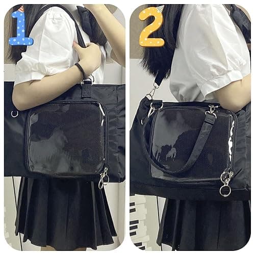 WELLRI Ita Bag with Insert Kpop Plushies Tote Bag Kawaii Anime Pin Display Crossbody Shoulder Messenger Bag thumbnail 6