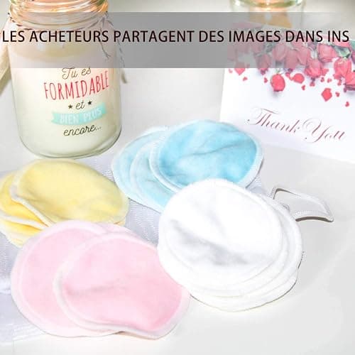 Reusable Makeup Remover Pads (16 Pack) with 2 Bags for Laundry & Storage, Reusable Bamboo Cotton Rounds, Eco-Friendly Reusable Cotton Pads for All Skin Types thumbnail 10