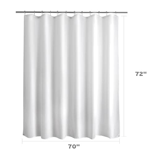 Titanker Waterproof Fabric Shower Curtain Liner Washable, Cloth Shower Liner with Magnets, White Shower Liner Soft Fabric, Lightweight Shower Curtain Liner, 70x72 Inches thumbnail 3