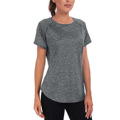 Jlowesun Women's Gym Shirts, Short Sleeve Lightweight Moisture Wicking Quick Dry Back Mesh Loose Fit Sports Tops for Ladies thumbnail 5