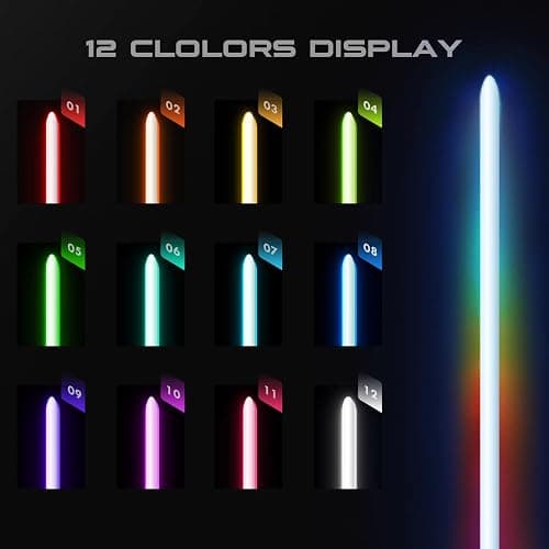 CVCBSER Dueling Lightsaber, 15 Colors Changeable with 12 Mode Sound Effect Premium Metal Handle Sturdy Blade Light Saber (RGB-X-Silver) thumbnail 6
