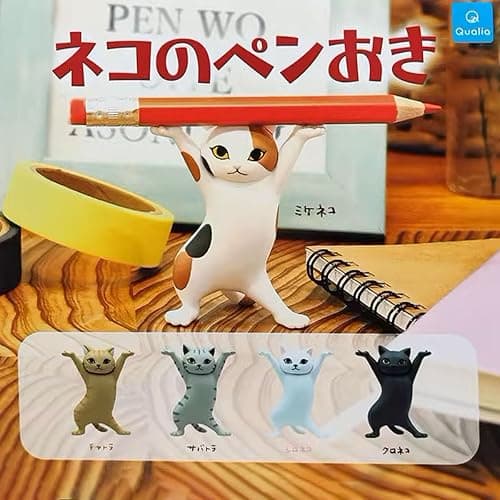 Cute Miniature Cat Figure Animal Characters Toys Mini Figure Collection Playset, Pen Holders Cat (Orange) thumbnail 4