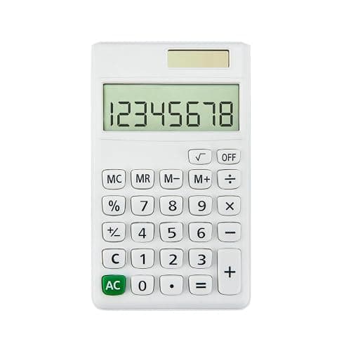 Basic Mini 4 Function Calculators,Calculator Small,Back to School First Day of School Supplies,Desk Calculator,White Solar Pocket Calculators for Students Home Office Middle - Image 1