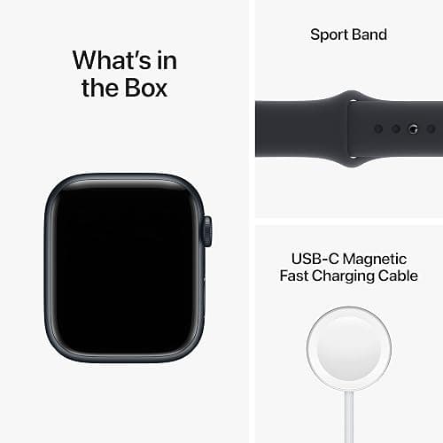 Apple Watch Series 8 [GPS, 45mm] - Midnight Aluminum Case with Midnight Sport Band, M/L (Renewed) thumbnail 6