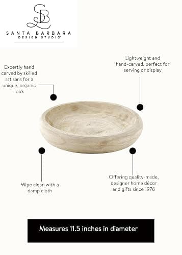 Santa Barbara Design Studio Natural - Large - Paulownia Wood Bowl thumbnail 3
