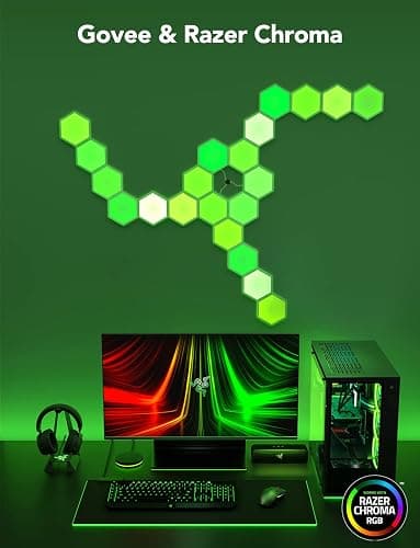 Govee Glide Hexa Light Panels, RGBIC Hexagon LED Wall Lights, Wi-Fi Smart Home Creative Wall Lights with Music Sync, Works with Alexa Google Assistant for Indoor Gaming Decor, 10 Pack thumbnail 6