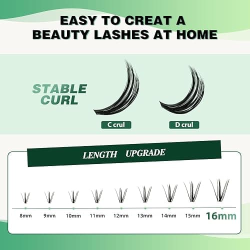 Lash Clusters 300pcs Individual Lashes 50D 0.07C Curl 9-18MIX DIY Eyelash Extension KEYYOU Large Tray Volume Soft&Natural Cluster Lashes(50D-0.07C,9-18MIX） thumbnail 4