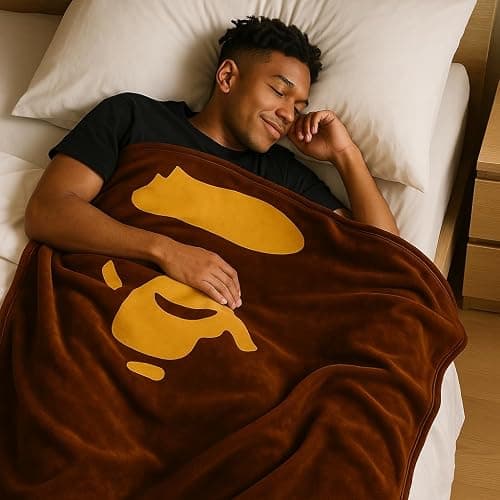 Bape Throw Blanket for Hypebeast Room Decor - 70"×60" Premium Flannel Fleece Blanket for Cool Bedroom Decor - Soft Comfort Blanket for Christmas Birthday Gifts, Couch Bed Teen Boy Girl Y2k Room Decor thumbnail 3