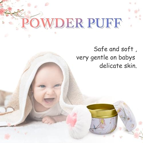 Large Powder Puff for Body with Container, Soft Powder Puff and Container for Talcum thumbnail 6