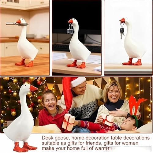 Desk Goose 7 Inches Desktop Goose Statue with Magnetic Beak, Funny Office Decor & Cute Home Desk Decoration Valentine's Day Gift for Women thumbnail 6