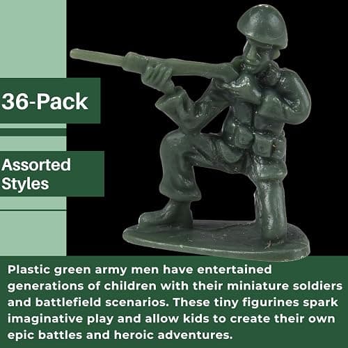 U. S. Toy DELUXE BAG OF CLASSIC TOY GREEN ARMY SOLDIERS - 36 Pc. (USTVL47) thumbnail 3