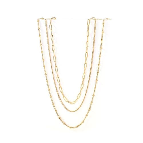 Waterproof Gold Necklace Layered Necklaces for Women Non Tarnish,14k Gold Plated Stainless Steel Dainty Stack Thin Chain Necklace Set for Women Gifts Jewelry thumbnail 9