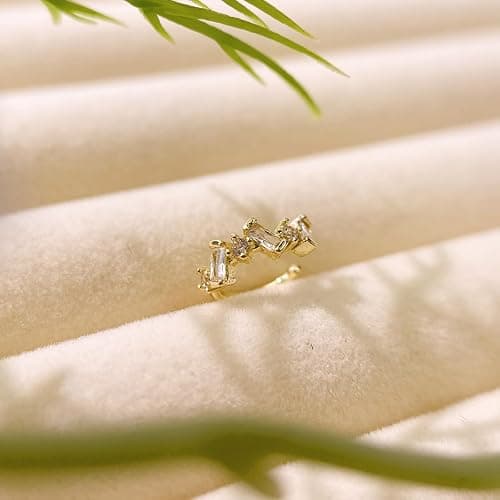 Ear Cuff Earrings for Women Non Piercing 14K Gold/Sterling Silver Plated Hoop Cuffs Non Pierced Fake Earring Dainty Faux Earrings Hypoallergenic Cartilage Ear Clips Jewelry thumbnail 5