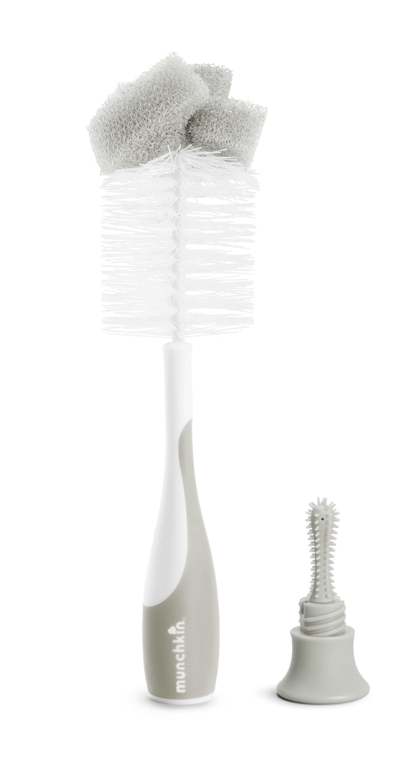 Munchkin Sponge 2-in-1 Bottle Cleaning Brush, Assorted Colours - Image 1