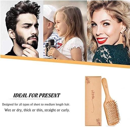Bamboo Hair Brush and Combs for Long, Thick, Curly, Wavy, Dry or Damaged Hair - Reducing Breakage, Frizz and Tangles thumbnail 7
