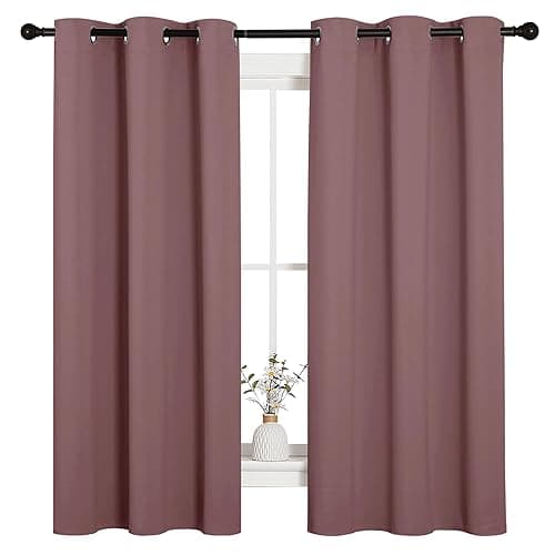 NICETOWN Room Darkening Curtains Drapes for Daughter's Bedroom, Window Treatment Thermal Insulated Grommet for Living Room (Dusty Bean Paste, 2 Panels, 42 by 63)