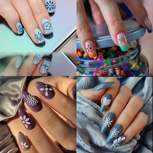 PH PandaHall 3pcs Flower Nail Stamper, Leaves Heart Nail Stamping Plate Star Nail Art Stencils Print Nail Stencils Stainless Steel Nail Image Plates for Nail Art Design Print Manicure Salon thumbnail 6