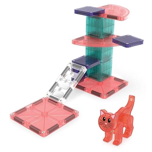 MAGNA-TILES Cat Tree 13-Piece Magnetic Construction Set, The Original Magnetic Building Brand thumbnail 6