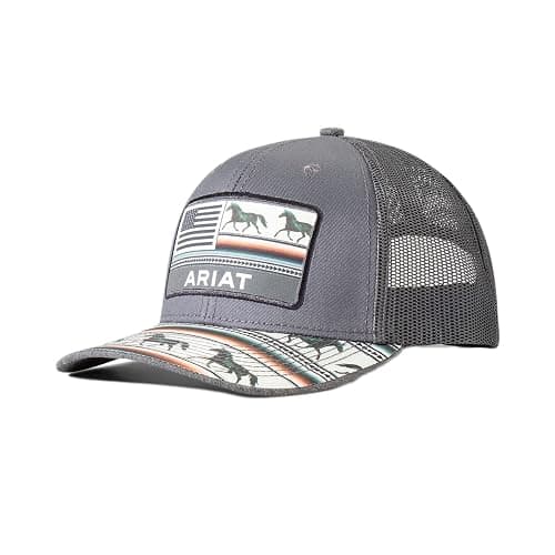 ARIAT Ladies Stripes Horse American Flag Grey Cap, Grey, One Size - Image 1