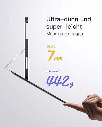 Inateck iPad 11(A16) Hülle mit Tastatur, iPad 10 Gen. Hülle mit Tastatur, für iPad Air 11" M4/ M3/M2 (2026/2025/2024),Air 5/4, Pro 11,QWERTZ,Ultraleichte Tastatur mit Stifthalter,AirTap BK2007 thumbnail 3