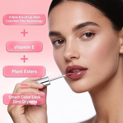 nakido Lip Stain - Lip Stain Peel Off | Waterproof, Transfer-Resistant, Smudge-Proof | Precise Application, One-Peel Finish | Long Lasting Lip Liner Stain for All-Day Color Hold（Coral Pink） - Coral Pink thumbnail 3