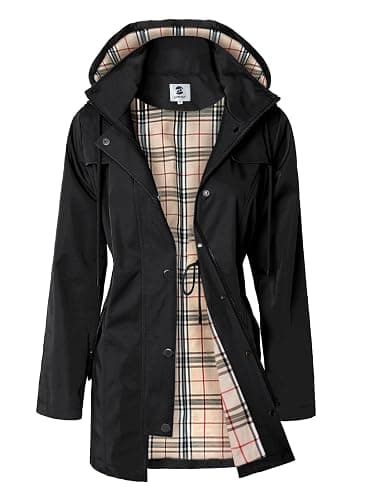 SaphiRose Women's Long Hooded Rain Jacket Outdoor Raincoat Windbreaker - Image 1