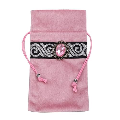 BLESSUME Wicca Square Altar Tarot Table Cloth for Reading with Card Pouch 24.4 * 24.4 inch (Pink1) thumbnail 6
