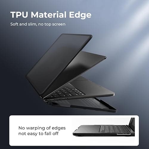 BlueSwan Anti-Cracking Hard Shell Case Compatible with MacBook Pro 14-inch M5 2025 2024-2021 Release M4 M3 M2 M1 Pro/Max Chip, Anti-Fingerprint Soft TPU Bumper, Frosted Black thumbnail 2