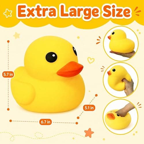 Duck Squishy Squeeze Toy, Jumbo Squishy Duck Stress Relief Toy for Kids & Adults, Dough Ball, Sensory Toys, Animal Squeeze Stress Balls Fidget Toys for Anxiety Relief, Squishies for Autism ADD/ADHD thumbnail 3