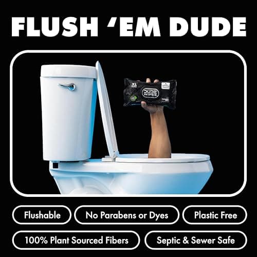 DUDE Wipes - Flushable Wipes for Adults - 3 Pack, 144 Count - Odor Destroyer XL - Deodorizing with Clean Scent - Up to 24 Hours of Odor-Destroying Technology thumbnail 3