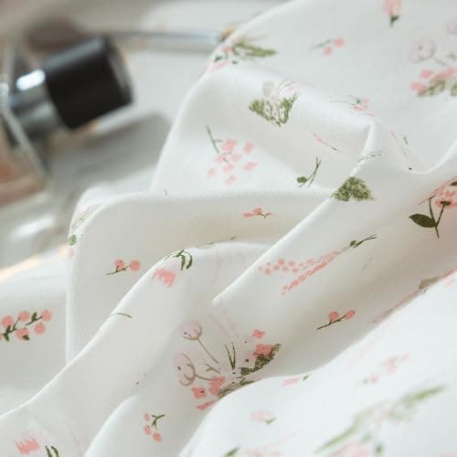 LifeTB Pink Flower Duvet Cover Twin XL Girls Aesthetic Floral Duvet Cover White Soft 100% Cotton Flower Bedding Set Cottage Floral Comforter Cover with Zipper Closure, Breathable, Easy Care thumbnail 7