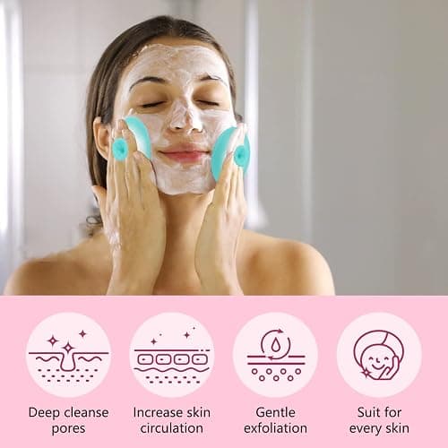 Silicone Face Scrubber, 2pcs Exfoliating Lip Brush, 2pcs Cleansing Brush,2pcs Face Mask Brush Exfoliator Blackhead Skin Care Tool - 6 Pieces Facial Tool thumbnail 3