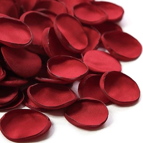 Floroom 300pcs Rose Petals Dark Red Faux Silk Flower Petals for Wedding Flower Girl Basket Aisle Scatter Dinner Table Centerpieces Party Confetti Bridal Shower Romantic Night Decoration - Image 1
