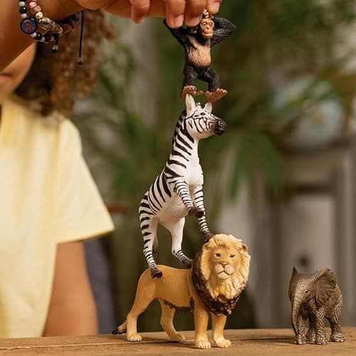 Schleich Wild Life Africa Starter Set – 4-Piece Miniature Wildlife Animal Set for Ages 3+, Featuring Lion, Zebra, Monkey and Elephant thumbnail 2