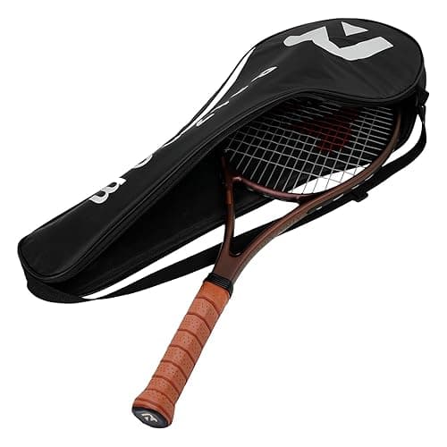 BatZoom Tennis Racket for Beginners & Adults - Lightweight Graphite Racquet with Comfortable Grip | Shock Reduction Technology | Includes Carrying Bag(Color Options) - Bronze-Gold thumbnail 5