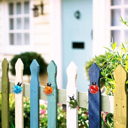 GIFTME 5 Metal Garden Wall Art Decorative Set of 4 Cute Ladybugs Outdoor Wall Sculptures thumbnail 5