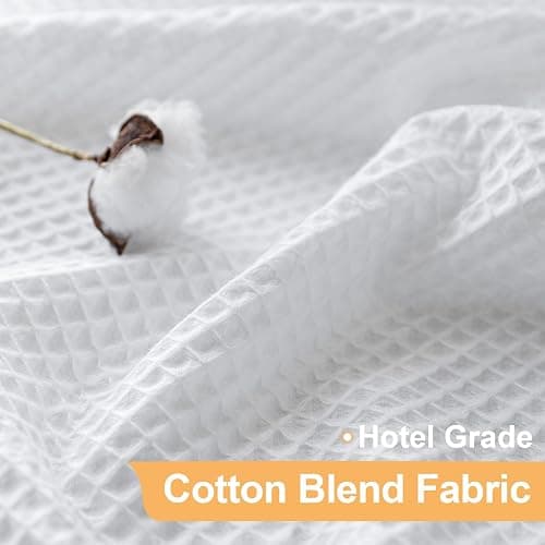 River Dream Cotton Blend No Hook Shower Curtain with Snap in Liner, Hotel Grade Shower Curtains for Bathroom, Water Repellent, White, 71W x74 L thumbnail 3
