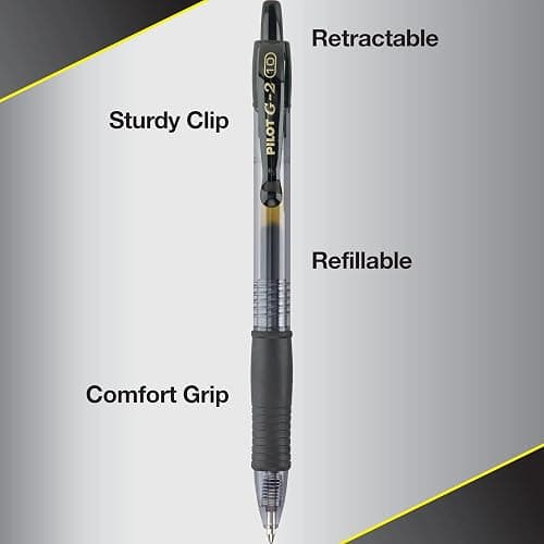 Pilot G2 Premium Gel Pens, Black Pens, Bold Point 1 mm, 4 Black thumbnail 3